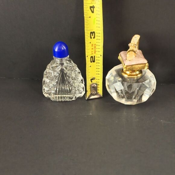 TWO Vintage crystal rhinestone perfume bottles - Picture 6 of 9